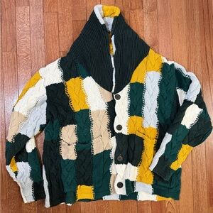 Men’s Kith Spring 2023 Patchwork Cable Becker Cardigan - Medium